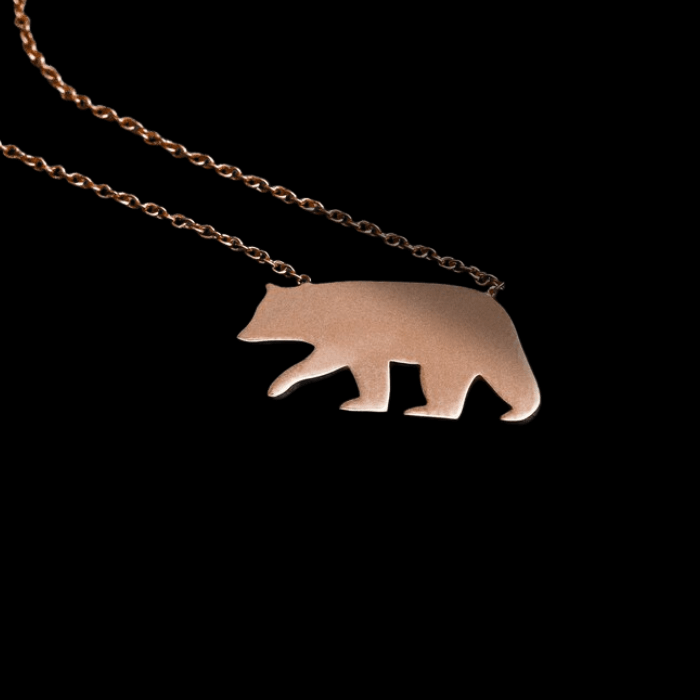 92.5 sterling silver Polar Bear designer  Pendant rose gold plated by chokha india 
