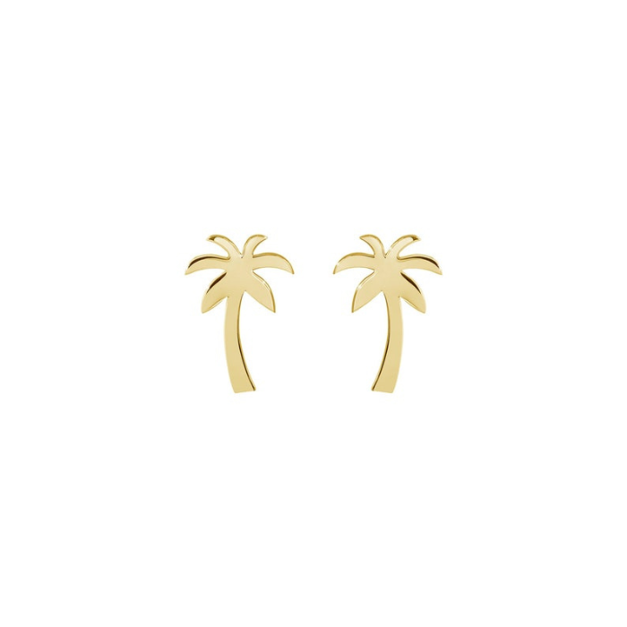 Palm tree earrings in gold finish by chokha india